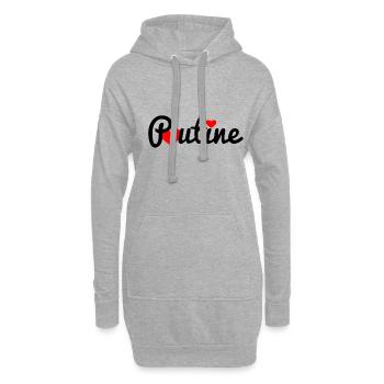 Poutine - Sweat-shirt à capuche long Femme - gris chiné - Devant