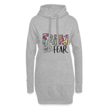 La foi sur la peur - Sweat-shirt à capuche long Femme - gris chiné - Devant