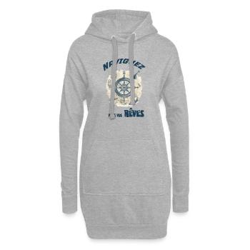 Carte marine ancienne - Sweat-shirt à capuche long Femme - gris chiné - Devant