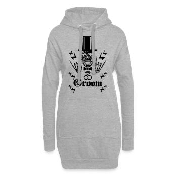68 Skull Groom Cylinder Game Over JGA Party Team - Hoodie-Kleid - Grau meliert - Vorne