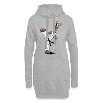 Tae Kwon Do arts martiaux Furets cadeau drôle - Sweat-shirt à capuche long Femme - gris chiné - Devant