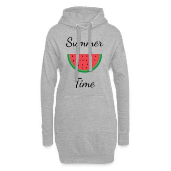 heure d'été - Sweat-shirt à capuche long Femme - gris chiné - Devant