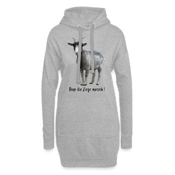 Hopp die Ziege marsch ! Dunkle Schrift - Hoodie-Kleid - Grau meliert - Vorne
