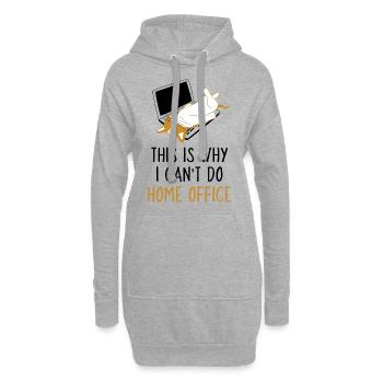 Home Office Arbeit Katze Katzenliebhaber - Hoodie-Kleid - Grau meliert - Vorne