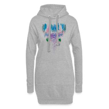 Abstrait - Sweat-shirt à capuche long Femme - gris chiné - Devant