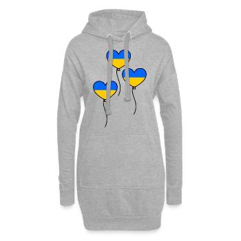 Ukraine - Hoodie-Kleid - Grau meliert - Vorne