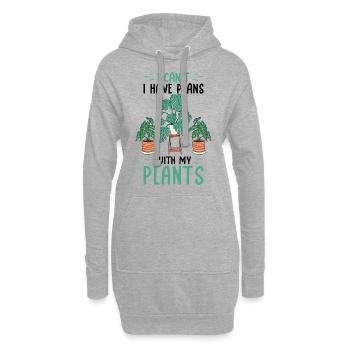 Hobbygärtner Geschenke | Zimmerpflanzen Pflanzen - Hoodie-Kleid - Grau meliert - Vorne