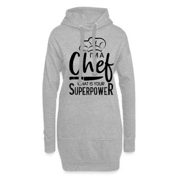 Koch Küchenchef Köche Küche Lustiger Spruch - Hoodie-Kleid - Grau meliert - Vorne