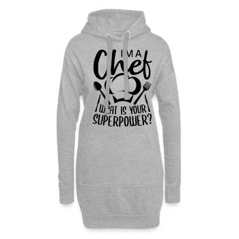 Chef Chef Chef Cuisine Drôle de dicton - Sweat-shirt à capuche long Femme - gris chiné - Devant