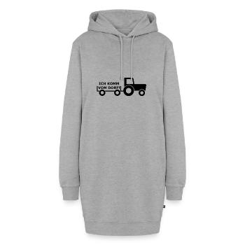 Ich komm vom Dorf - Hoodie-Kleid - Grau meliert - Vorne