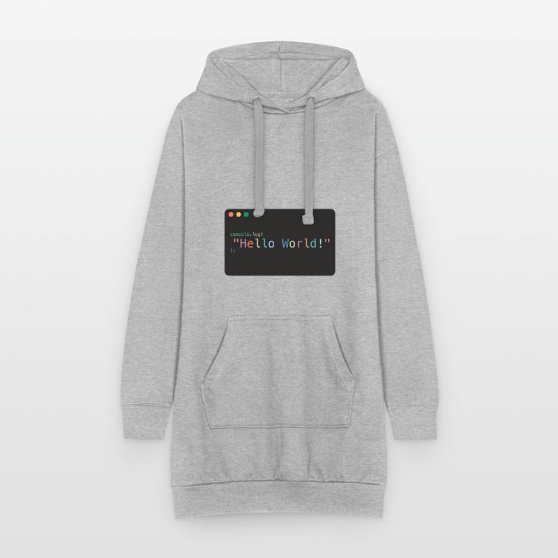 Hello World JavaScript console.log Hoodie-Kleid