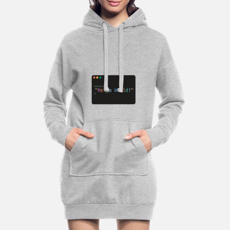 Hello World JavaScript console.log Hoodie-Kleid