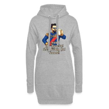 Sauft ihr Bauern II - Koenig Ludwig mit Bier - - Hoodie-Kleid - Grau meliert - Vorne