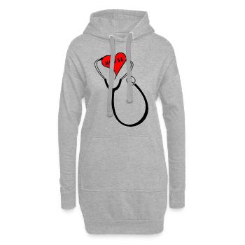 stethoskop herz Krankenschwester nurse - Hoodie-Kleid - Grau meliert - Vorne