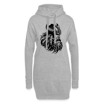 Viking Head Warrior Viking - Sweat-shirt à capuche long Femme - gris chiné - Devant