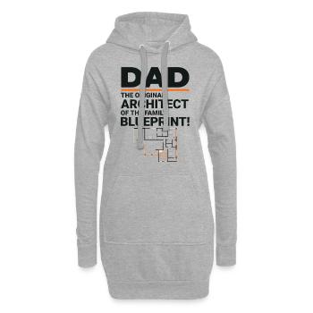 Architekt Papas Blaupause Lachen Vatertag - Hoodie-Kleid - Grau meliert - Vorne