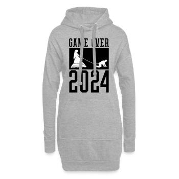 Game Over 2024 Hochzeit - Hoodie-Kleid - Grau meliert - Vorne