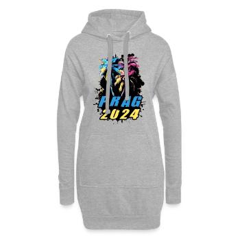 Prag 2024 Urlaub Palmen Bunt - Hoodie-Kleid - Grau meliert - Vorne
