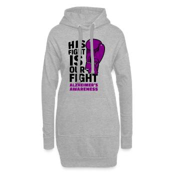 Sein Kampf ist unser Kampf - Alzheimer Aufklärung - Hoodie-Kleid - Grau meliert - Vorne