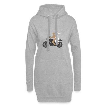 MOTOCYCLISTE MARIÉ MARIÉ - Sweat-shirt à capuche long Femme - gris chiné - Devant