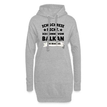 Ich Schreie Nicht Ich Komme Vom Balkan | Ex-Yu - Hoodie-Kleid - Grau meliert - Vorne