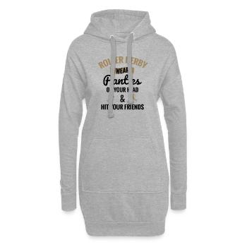Patins Roller Derby Cadeau de femme Derby Patins à roulettes - Sweat-shirt à capuche long Femme - gris chiné - Devant