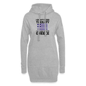 Grèce Cadeaux Hellas Racines grecques - Sweat-shirt à capuche long Femme - gris chiné - Devant