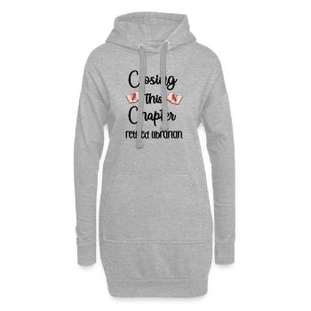 Pensionierte Bibliothekarin Ruhestand Großmutter - Hoodie-Kleid - Grau meliert - Vorne