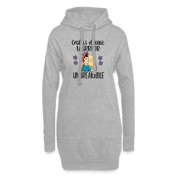 Morbus Crohn Kämpferin Crohn-Krankheit Bewusstsein - Hoodie-Kleid - Grau meliert - Vorne