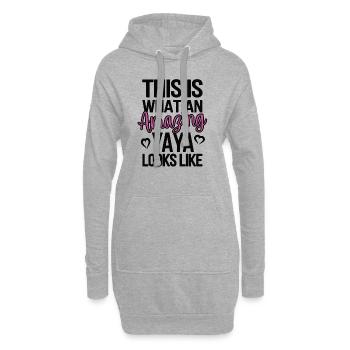 Beste Yaya Oma Muttertag Geschenk Yaya Großmutter - Hoodie-Kleid - Grau meliert - Vorne