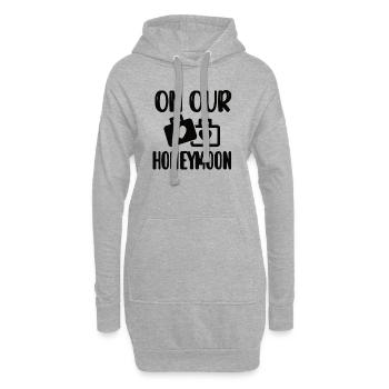 Lune de miel Mariés Lune de miel - Sweat-shirt à capuche long Femme - gris chiné - Devant