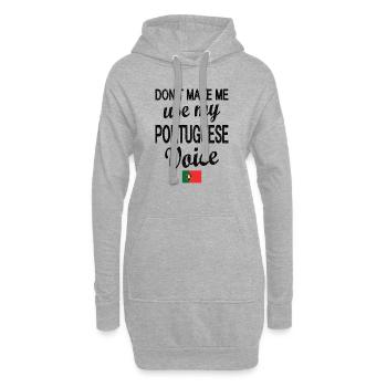 Portugais Portugal Drapeau Racines portugaises - Sweat-shirt à capuche long Femme - gris chiné - Devant