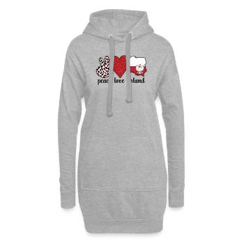 Fier Polonais Drapeau Racines Polonaises - Sweat-shirt à capuche long Femme - gris chiné - Devant