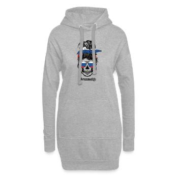 Fier drapeau russe Russie Racines russes - Sweat-shirt à capuche long Femme - gris chiné - Devant