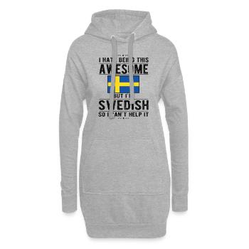 Suédois Suède Drapeau Origine suédoise - Sweat-shirt à capuche long Femme - gris chiné - Devant