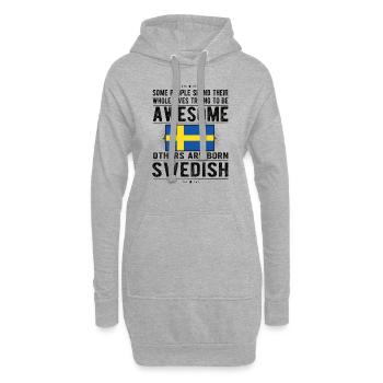 Suédois Suède Drapeau Origine suédoise - Sweat-shirt à capuche long Femme - gris chiné - Devant
