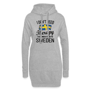 Suédois Suède Origine Drapeau suédois - Sweat-shirt à capuche long Femme - gris chiné - Devant