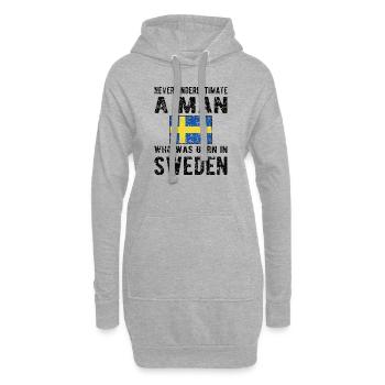 Suédois Suède Origine Drapeau suédois - Sweat-shirt à capuche long Femme - gris chiné - Devant