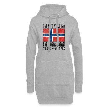 Norvège norvégienne Origine Drapeau norvégien - Sweat-shirt à capuche long Femme - gris chiné - Devant
