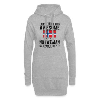 Norvège Norvégienne Drapeau Origine norvégienne - Sweat-shirt à capuche long Femme - gris chiné - Devant
