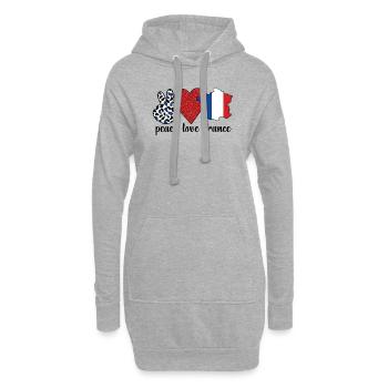 Français Racines Français du drapeau de la France - Sweat-shirt à capuche long Femme - gris chiné - Devant