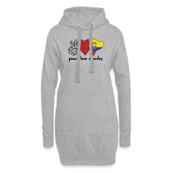 Équateur Équateur Racines équatoriennes - Sweat-shirt à capuche long Femme - gris chiné - Devant