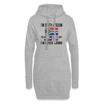 Afrique du Sud Drapeau Afrique du Sud Origine Afrique du Sud - Sweat-shirt à capuche long Femme - gris chiné - Devant