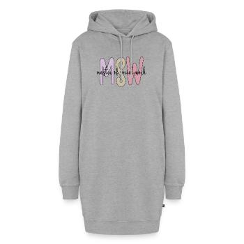 Master Social Work Abschluss Soziale Arbeit MSW - Hoodie-Kleid - Grau meliert - Vorne