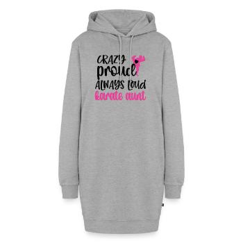 Meilleur cadeau de tante de karaté Tante fière de karaté - Sweat-shirt à capuche long Femme - gris chiné - Devant