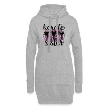 Cadeau de soeur de karaté fier de soeur de karaté - Sweat-shirt à capuche long Femme - gris chiné - Devant