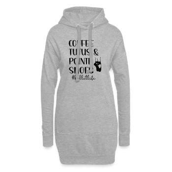 danseuse de ballet ballerine ballet danse ballerine - Sweat-shirt à capuche long Femme - gris chiné - Devant