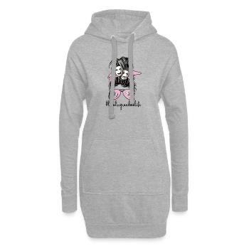 Théâtre Grand-mère Fière Théâtre Grand-mère Cadeau - Sweat-shirt à capuche long Femme - gris chiné - Devant