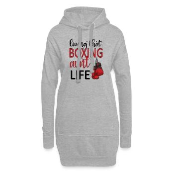 Boxe Tante Coffret Cadeau Tante Par Boxer Fière Tante - Sweat-shirt à capuche long Femme - gris chiné - Devant