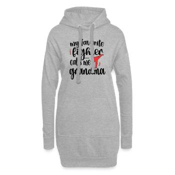 Taekwondo Grand-mère Fière Taekwondo Grand-mère Cadeau - Sweat-shirt à capuche long Femme - gris chiné - Devant